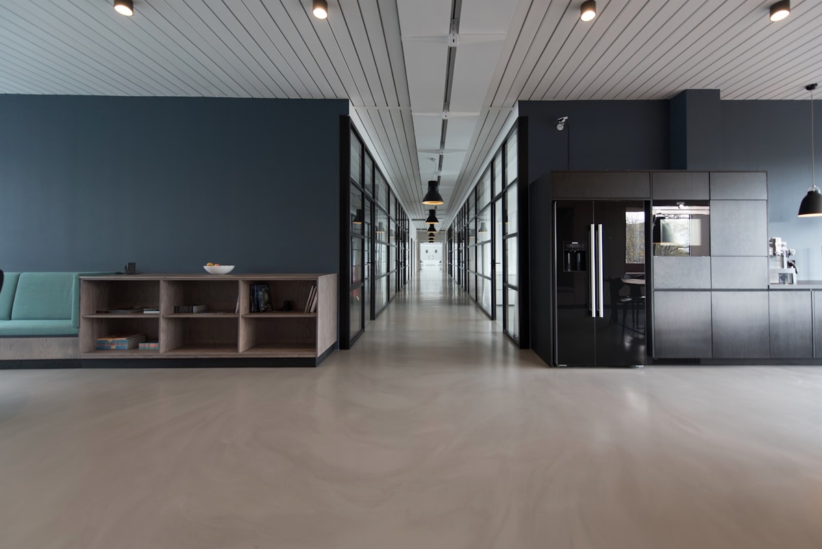 Smart minimalist office with natural light